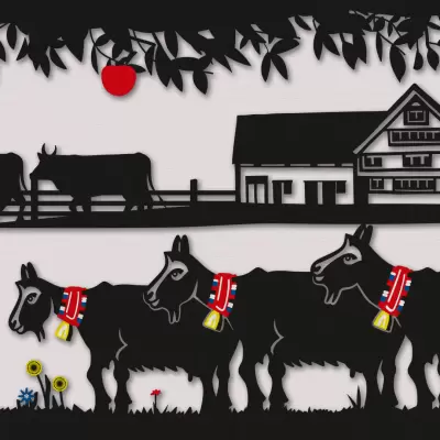 rondom Lidl Schweiz Wandgrafik Alpabzug