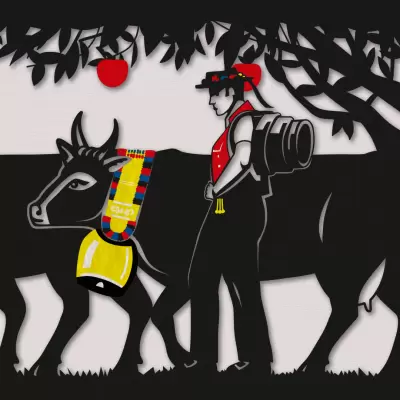 rondom Lidl Schweiz Wandgrafik Alpabzug