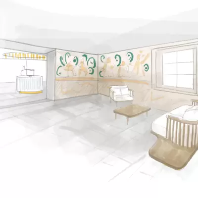 rondom Raiffeisen Filialen Wettbewerb Skizze